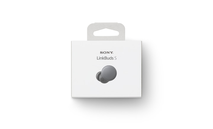 White LinkBuds S packaging with hanging tab