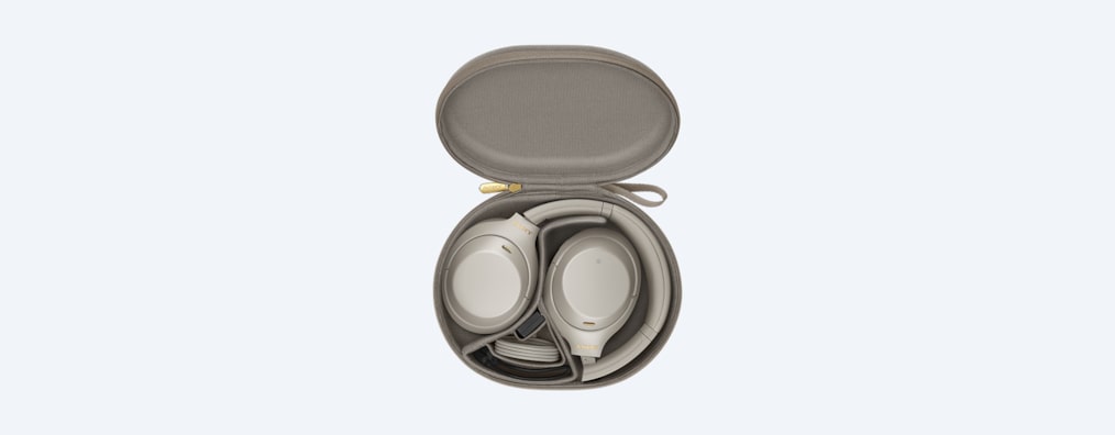 WH-1000XM4 headphones white in carry case