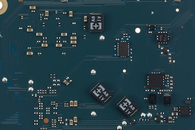 Circuit board featuring high polymer capacitors