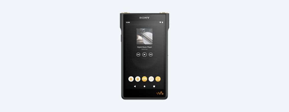 Front view of WM1AM2 showing Walkman Home Screen