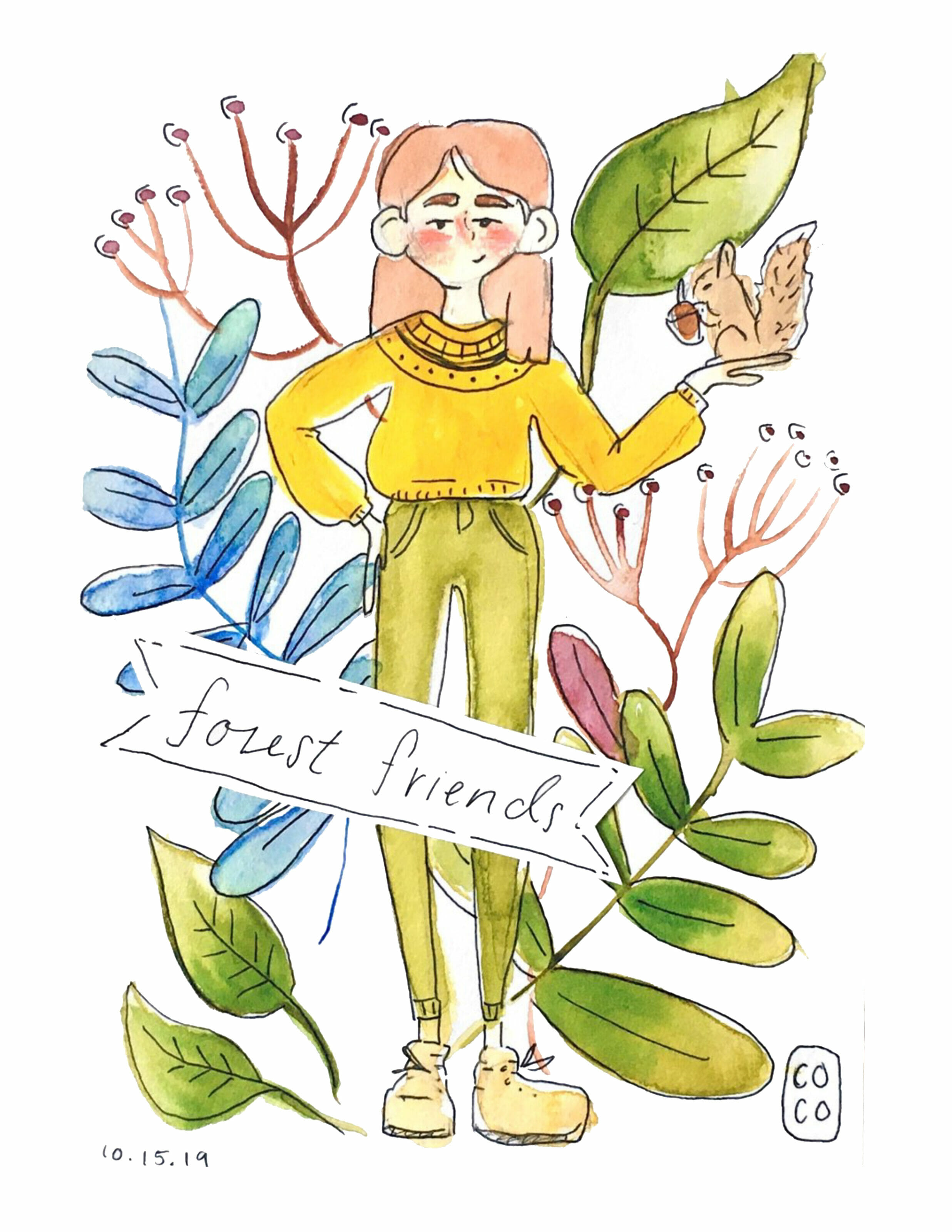 Catherine Clarke Illustration of a person with plants