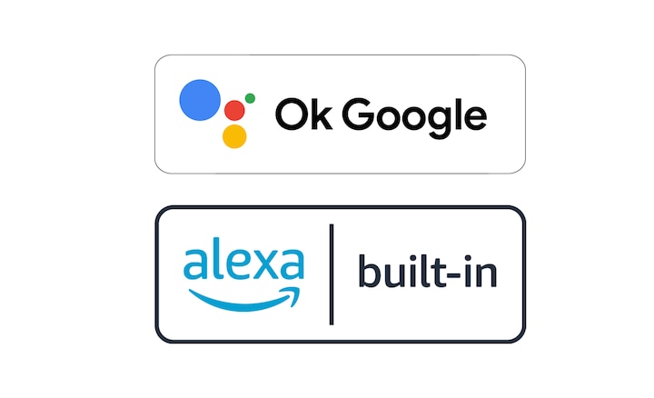 Logos for Google Assistant and Alexa built-in