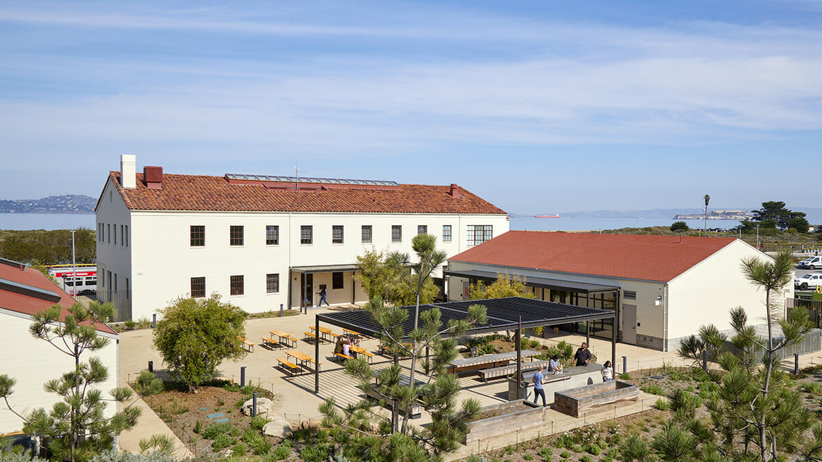 The Photo of the Youth Campus at the base of the Tunnel Tops bluff is a hub for children’s activities.