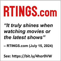 RTINGS.com quote praising BRAVIA 7 for movies, dated July 15, 2024, with a review link.