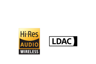 Logos for Hi-Res Audio wireless and LDAC